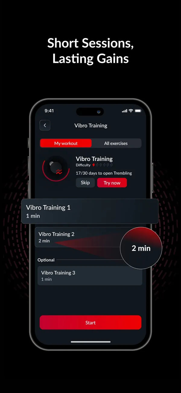 KegelX and KegelFit screen 1